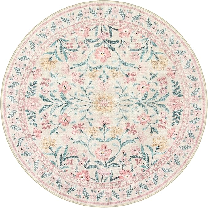 Wonnitar Washable Round Rugs 6ft, Boho Soft Ultra-Thin Circular Carpets - Image 9