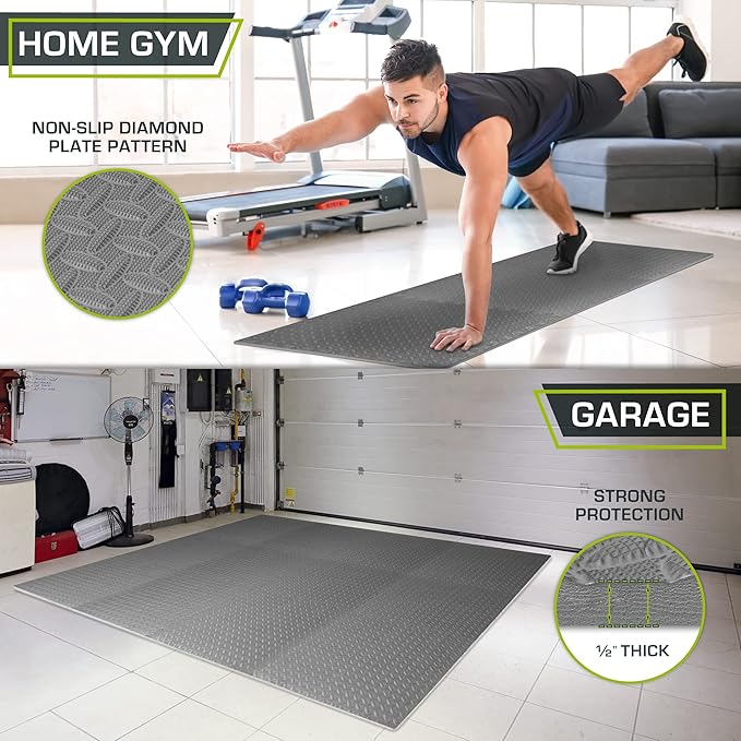 ProsourceFit Exercise Puzzle Mat ½-inch, EVA Interlocking Foam Floor Tiles - Image 3