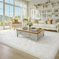 BENRON Fluffy Rugs for Living Room 5x8 Cream White, Washable Large Area Rugs by BENRON