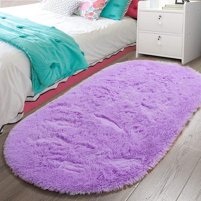 LOCHAS Bedroom Rug 2.6' x 5.3', Soft Oval Throw Rugs Carpet by LOCHAS