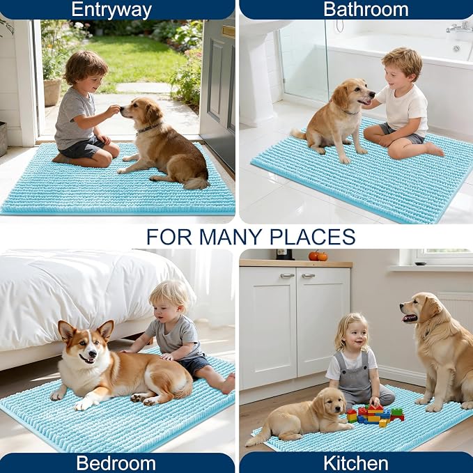 OLANLY Dog Door Mat for Muddy Paws 30x20, Ultra Absorbent Chenille Mud Doormat - Image 8