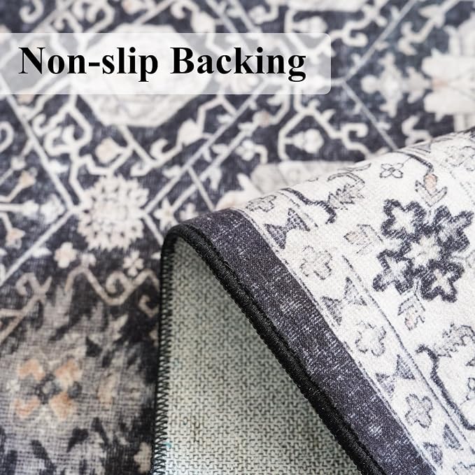 Entryway 2x4 Washable Area Rug: Oriental Stain Resistant Kitchen Runner Rugs - Image 4
