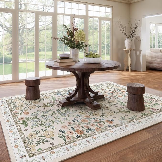 Washable Area Rug for Living Room: 9x12 Area Rugs for Bedroom Vintage Stain - Image 7