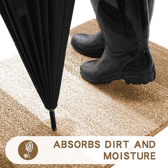 Kitinjoy Indoor Outdoor Door Mat, 59x20 Non-Slip Absorbent Dirt Trapper - Image 2