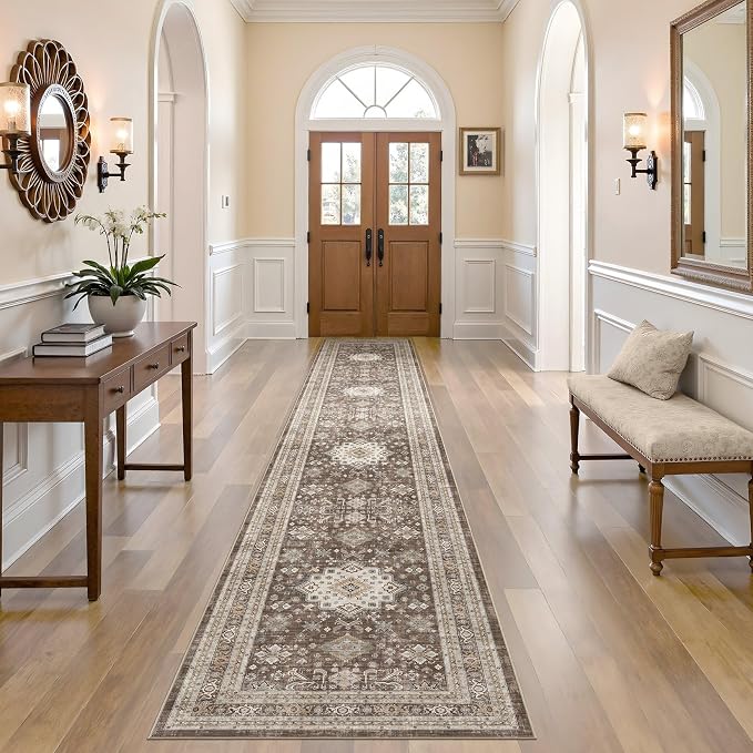 Vintage Hallway Runner Rug 2x10: Large Soft Washable Entryway by COTILED