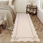 GarveeHome Scalloped Bow Rug for Living Room, Solid Beige Rug for Dorm - Image 7