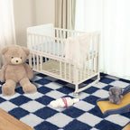 Super Soft Rug for Bedroom, 5x7 ft Blue and White Area Rug Classic Checkered - Image 6