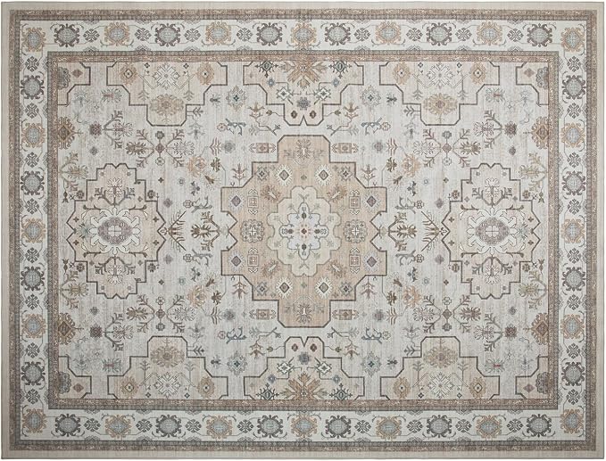Washable Rugs 8x10 Area Rugs for Living Room, Ultra Soft Faux Wool Retro Carpets - Image 8