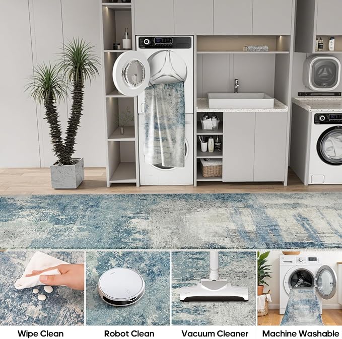 Abstract Bath Mat 2x3 Rug Washable Non-Slip Small Rugs - Image 7