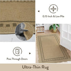 LIVEBOX Scalloped Washable 2x6 Runner Rug, Easy Jute Outdoor Rug Kitchen Tan - Image 7