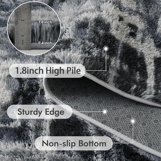 7x10 Ft Extra Large Shag Rugs for Living Room, Tie Dyed Ultra Soft Fluffy Furry - Image 6
