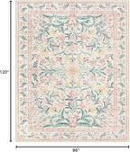 Wonnitar 8x10 Washbale Rugs for Living Room, Boho Pink Room Decor for Girls - Image 2