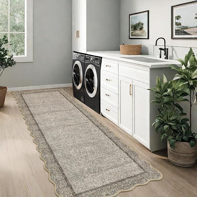 GarveeHome Scalloped Washable Runner Rug 2x6 Runner Non Slip Kitchen Rugs - Image 8