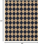 Lahome Colette Checkered Easy Jute Area Rug 8x10, Large Living Room Patio Rug - Image 2
