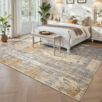 Toneed Abstract Area Rug Modern Washable Rug Soft Non Slip Rug Low Pile - Image 2