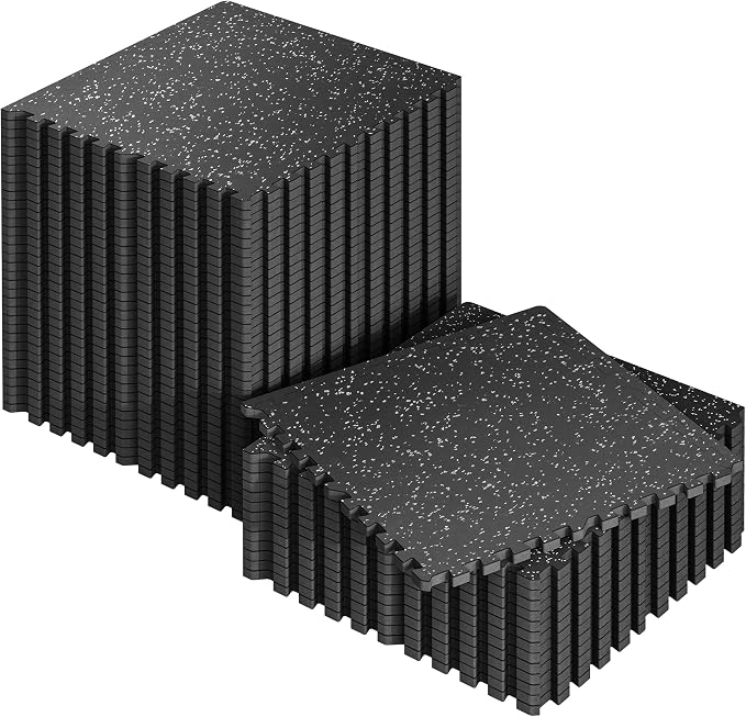 SUPERJARE 0.56'' Thick 48 Pcs 192 Sq Ft Rubber Top Exercise Equipment Mats by SUPERJARE
