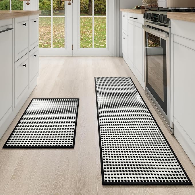 YDKGL Kitchen Mat Kitchen Rugs Sets of 2 PCS Non Slip Washable, Super Absorbent by YDKGL