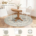 Tortania 6' Round Area Rug Living Room Rugs - Image 8