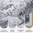 10x12 Area Rug Living Room Rug: Washable Modern Abstract Soft Thin Rug Indoor - Image 6
