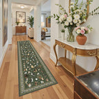 Dog Hallway Runner Dark Green Carpet Non-Slip, 2x10 Washable Rug Ultra-Thin Soft - Image 5