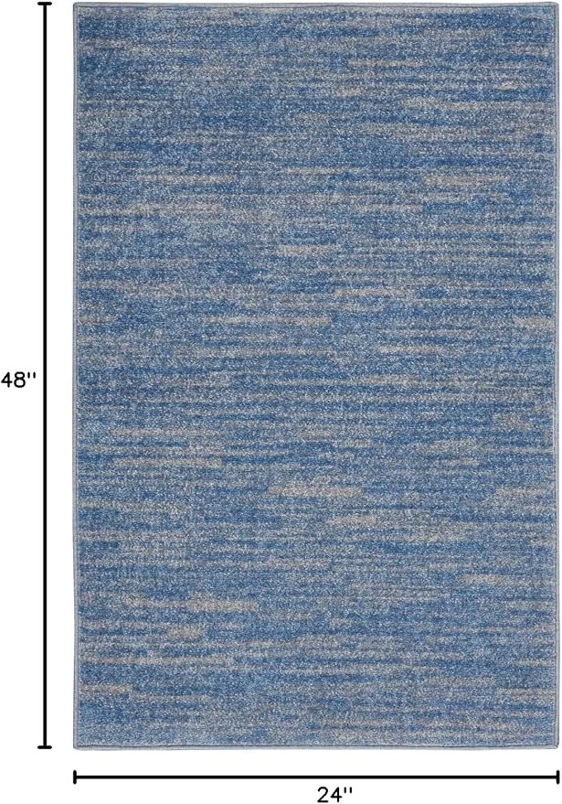Nourison Home Nourison Essentials Blue Grey 2' x 4' Area Rug - Image 2