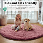ONASAR Blush Round Area Rugs 5ft, Soft Bedroom Circle Rug Mats - Image 5