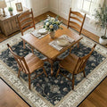 RELEANY Area Rugs Square 7ft Washable Non-Slip, Floral Vintage Distress by RELEANY