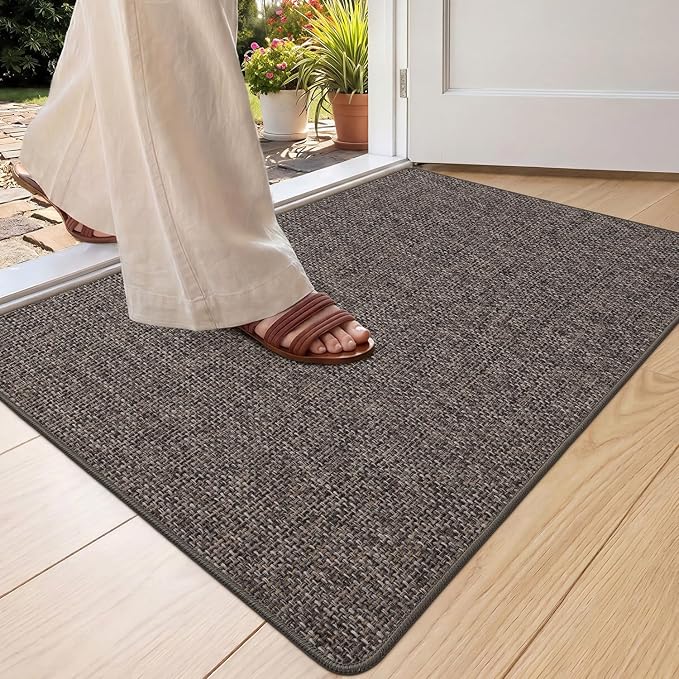 Color&Geometry Small Ultra Thin Indoor Door Mat 17"x30", Non Slip Rubber Backed by COLORG