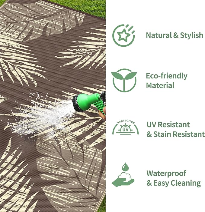 GENIMO Outdoor Rug 6' x 9' Waterproof - Image 6
