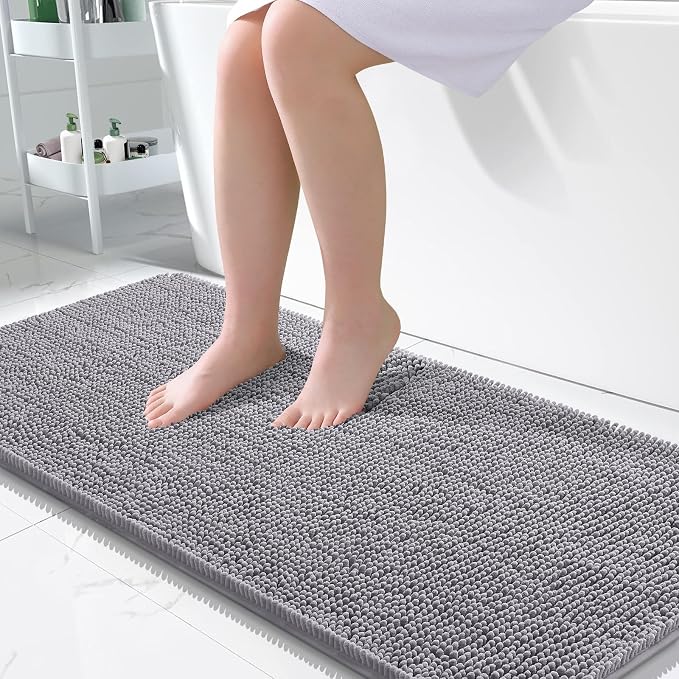 OLANLY Large Bathroom Rugs 50x30, Extra Soft Absorbent Chenille Bath Rugs by OLANLY