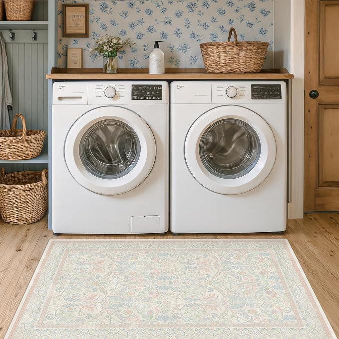 3x5 Washable Area Rugs for Bedroom Non Slip, Soft Laundry Room Mat for Floor - Image 6