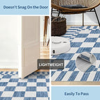 GarveeHome 2.5×8 Kitchen Runner Rug Non Slip, Dark Blue Checkered Rug, Washable - Image 5