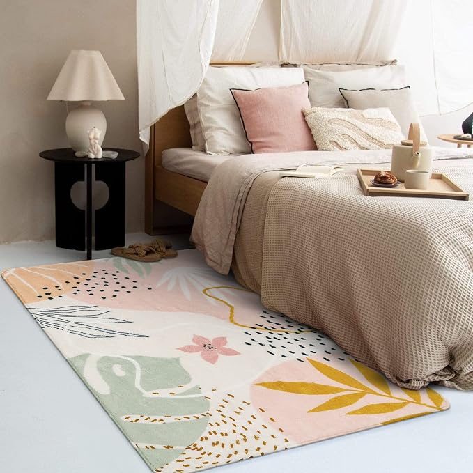 Lahome Pink Washable Living Room Area Rug - Image 4