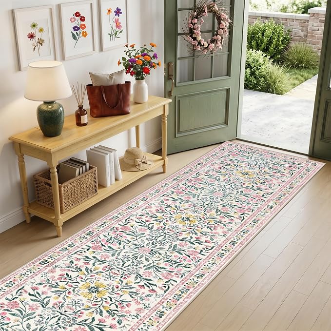 Runner Rug for Entryway: 2.6x10 Kitchen Rugs Non Slip Washable Ultra-Thin Soft - Image 2