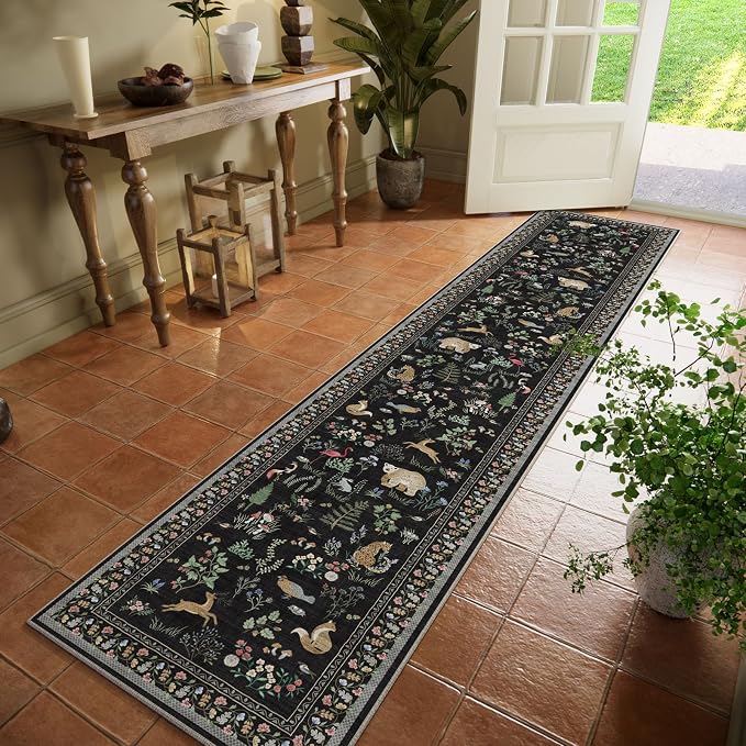 Machine Washable Kitchen Runner Rugs: 2'x10' Hallway Runner Non Slip Low Pile - Image 2