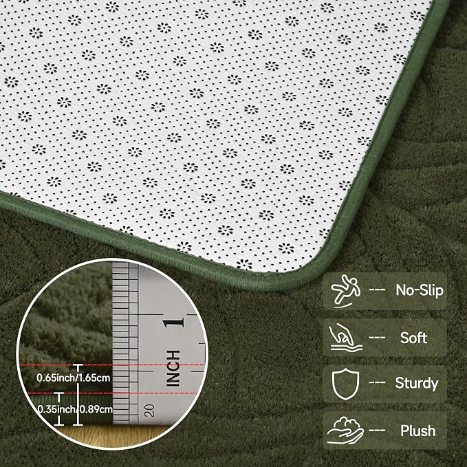 5x7 Olive Green Washable Area Rug - Image 6
