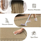 LIVEBOX Scalloped Washable 3x5 Outdoor Rug, Easy Jute Tan Rugs - Image 6