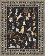 Black Dogs Area Rugs 9x12 Living Room Washable Rug Non Slip Floral Low Pile by WelcometoBabovid