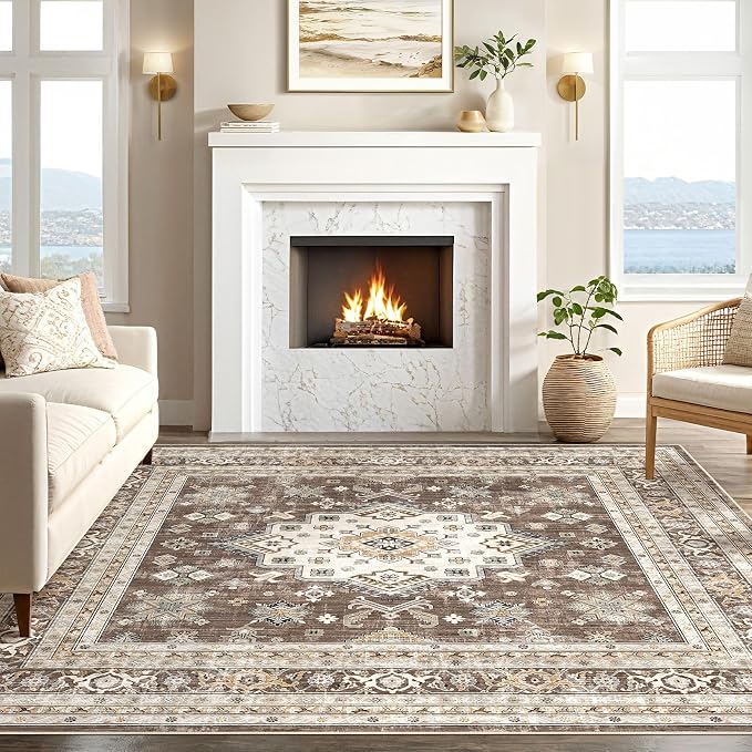 Vintage Living Room Square Area Rug 6x6 - Image 5