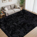 5x8 Area Rug for Living Room:Ultra Soft Fluffy Shag Black Rugs, Large Fuzzy - Image 4
