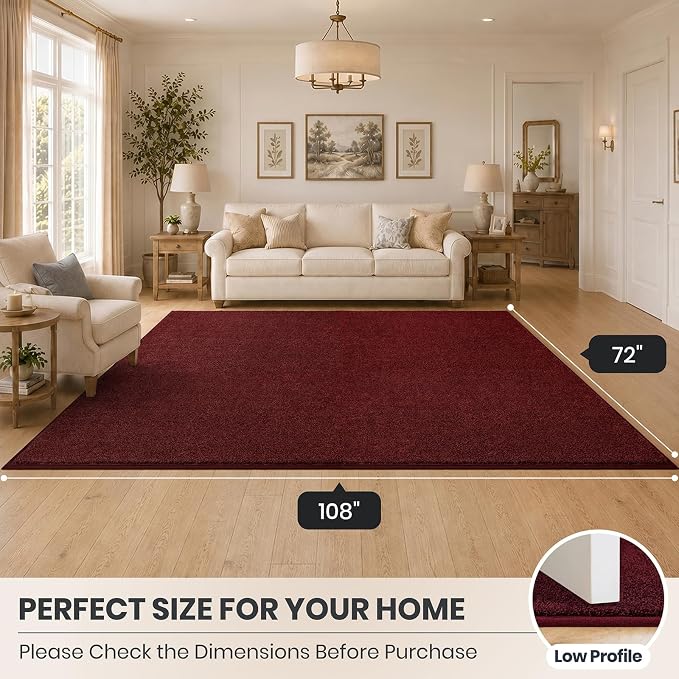 PURRUGS Easy Care Area Rug 6ft x 9ft, Non-Slip Washable Entryway Rug, Stain - Image 8