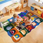 Kids Rugs for Playroom, 4x6 Feet Upgrade Ultra Non Slip Area Rug, Washable Play - Image 5