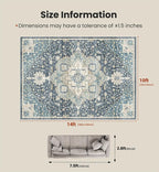 AMADA HOMEFURNISHING 10x14 Washable Area Rug, Low-Profile Large Area Rug - Image 2