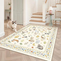 Soalmost Cat 4x6 Area Rugs, Machine Washable Animal Floral Accent Rug Non-Slip by Soalmost
