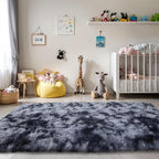 KICHOWUA Thick Area Rug Dark Grey Fluffy Shag 3x5 - Image 7
