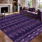 SERISSA 5x7 Area Rugs for Living Room, Washable Non-Slip Purple and White Boho by SERISSAHomeDecorCollection