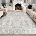 Rugxara 6x9 Washable Area Rug for Living Room, Neutral Vintage Large Boho Rugs by Rugxara