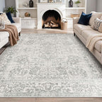 Rugxara 6x9 Washable Area Rug for Living Room, Neutral Vintage Large Boho Rugs by Rugxara