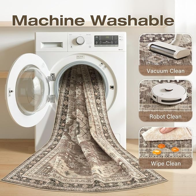 10x12 Washable Area Rug, Large Rugs - Image 9