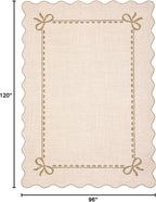 GarveeHome Scalloped Bow Rug for Living Room, Solid Beige Rug for Dorm - Image 2